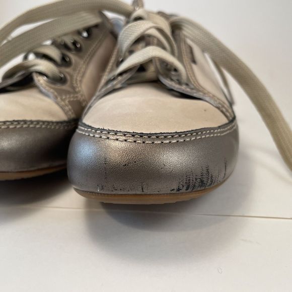 Mephisto Bretta Lace Up Sneakers Women's US Size 10 Cream Bronze Leather - Picture 10 of 16